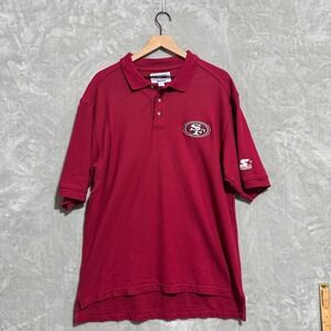 Vintage San Francisco 49ers Starter Shirt Men's Large Burgundy Polo Short Sleeve